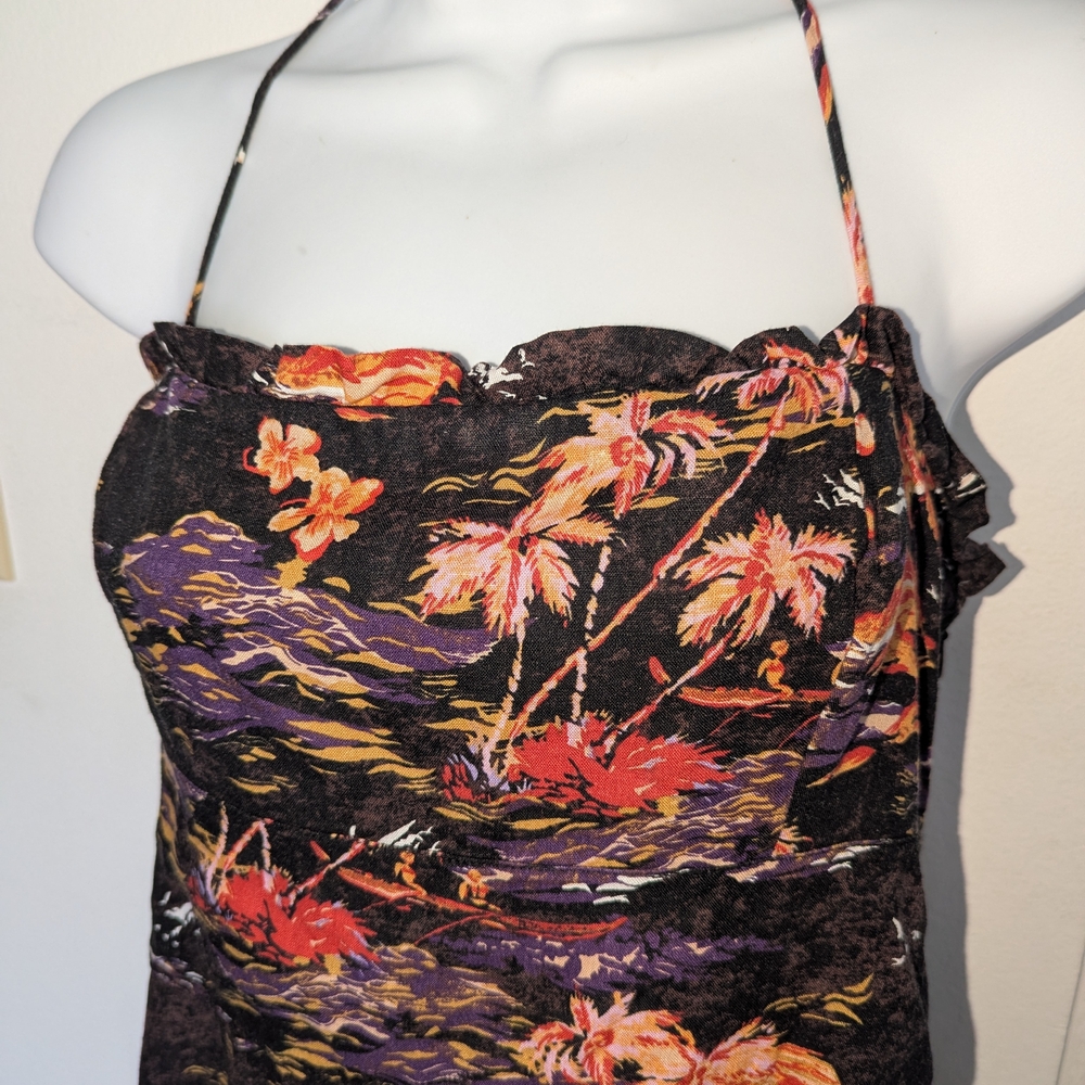 Free People Strapless Tropical Island Black Floral Dress - Picture 13 of 13